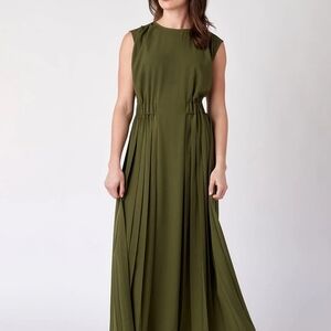 Elegant Olive Green Maxi Dress